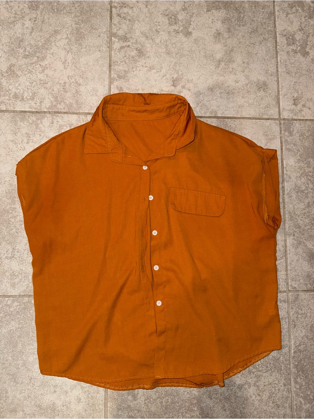 SHEIN Women’s  Short-Sleeve Button-Down Shirt in Burnt Orange